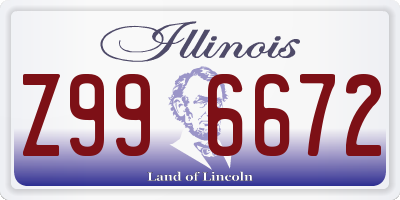 IL license plate Z996672