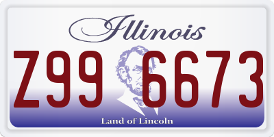 IL license plate Z996673