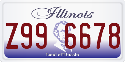 IL license plate Z996678