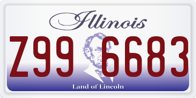 IL license plate Z996683