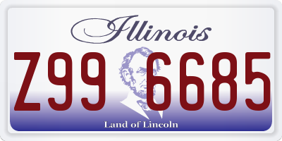 IL license plate Z996685