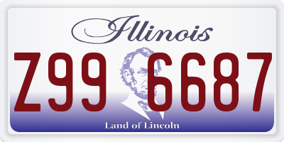 IL license plate Z996687