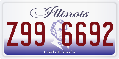 IL license plate Z996692