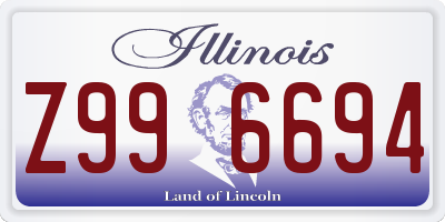 IL license plate Z996694