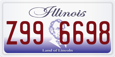 IL license plate Z996698