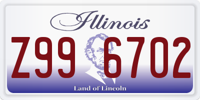 IL license plate Z996702