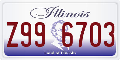 IL license plate Z996703