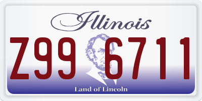 IL license plate Z996711