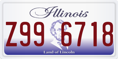 IL license plate Z996718