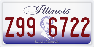 IL license plate Z996722