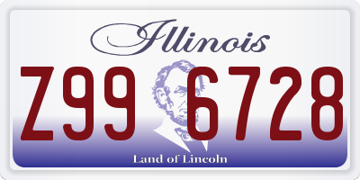 IL license plate Z996728