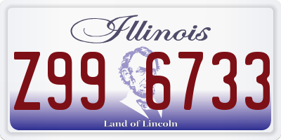 IL license plate Z996733