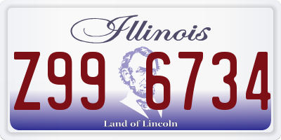 IL license plate Z996734