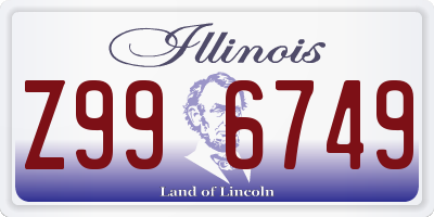 IL license plate Z996749