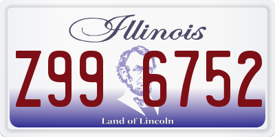 IL license plate Z996752