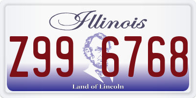 IL license plate Z996768