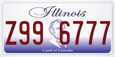IL license plate Z996777