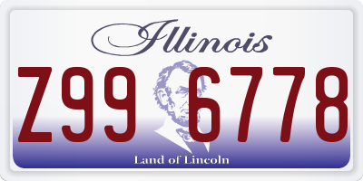 IL license plate Z996778