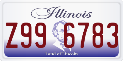IL license plate Z996783