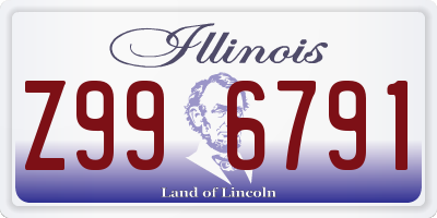 IL license plate Z996791