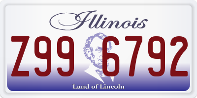 IL license plate Z996792