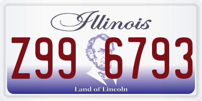 IL license plate Z996793