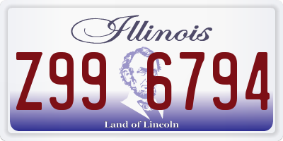 IL license plate Z996794