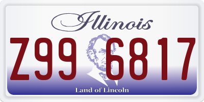 IL license plate Z996817
