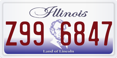 IL license plate Z996847