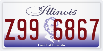 IL license plate Z996867