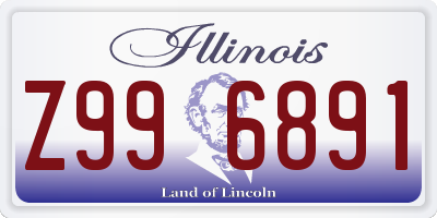 IL license plate Z996891