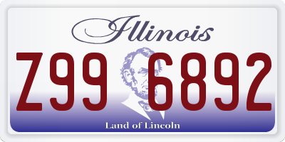 IL license plate Z996892