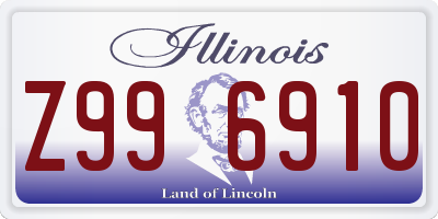 IL license plate Z996910