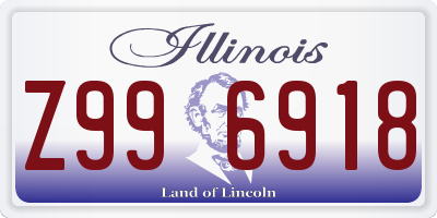 IL license plate Z996918