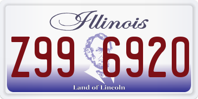 IL license plate Z996920