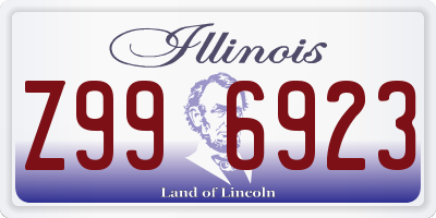 IL license plate Z996923