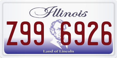 IL license plate Z996926