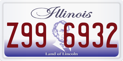 IL license plate Z996932