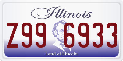 IL license plate Z996933