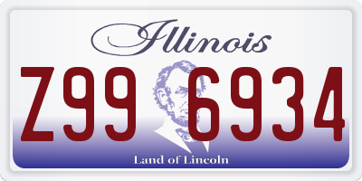 IL license plate Z996934