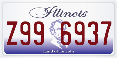 IL license plate Z996937