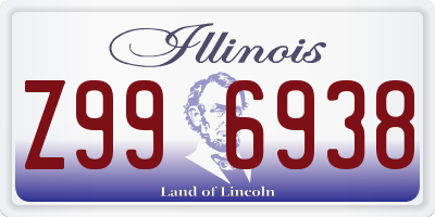 IL license plate Z996938