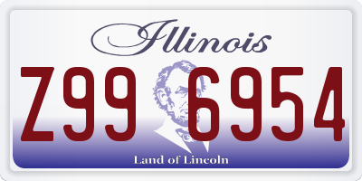 IL license plate Z996954