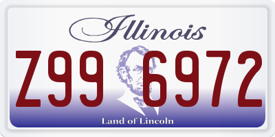 IL license plate Z996972
