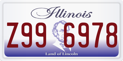 IL license plate Z996978