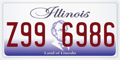 IL license plate Z996986