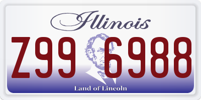 IL license plate Z996988