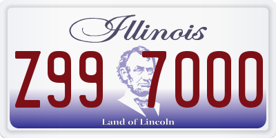 IL license plate Z997000