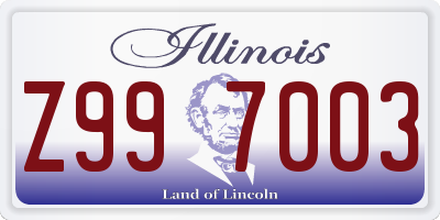 IL license plate Z997003