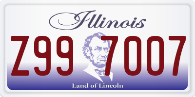 IL license plate Z997007